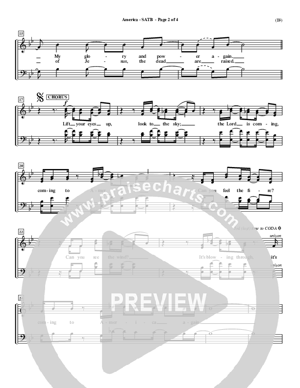 America Choir Sheet (SATB) (Chris Tomlin)