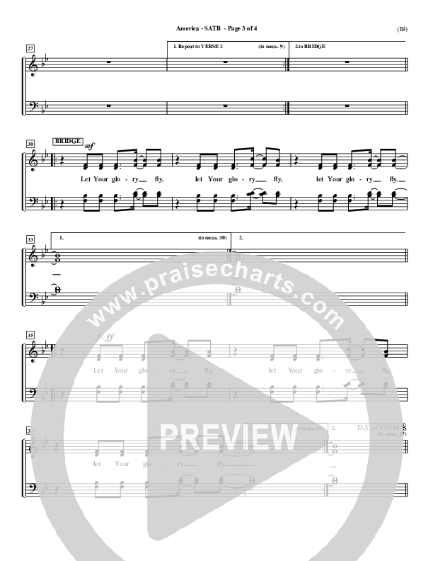 America Choir Sheet (SATB) (Chris Tomlin)