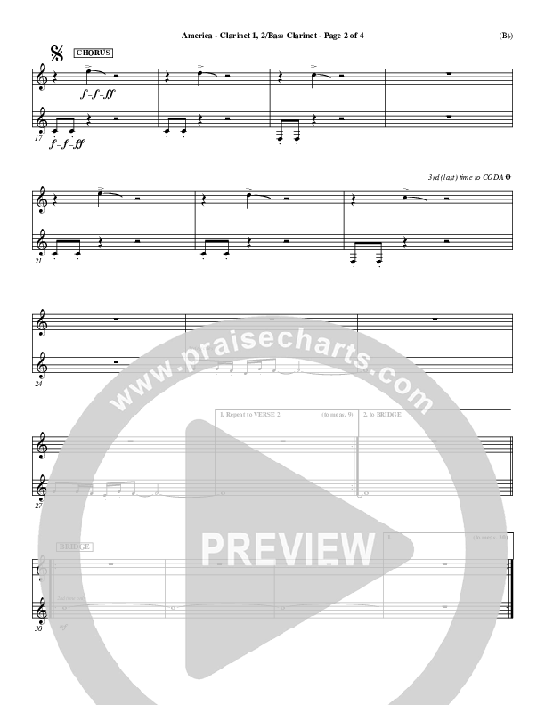 America Clarinet 1/2, Bass Clarinet (Chris Tomlin)