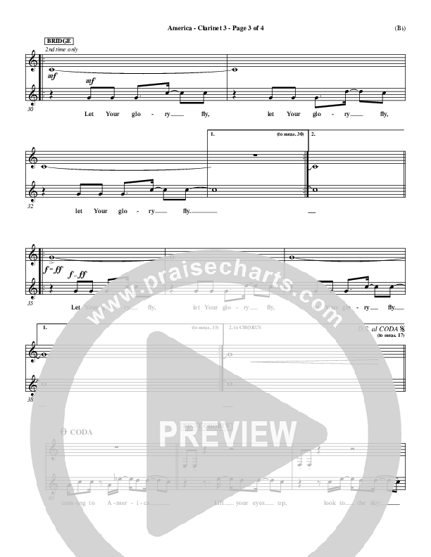 America Clarinet 3 (Chris Tomlin)