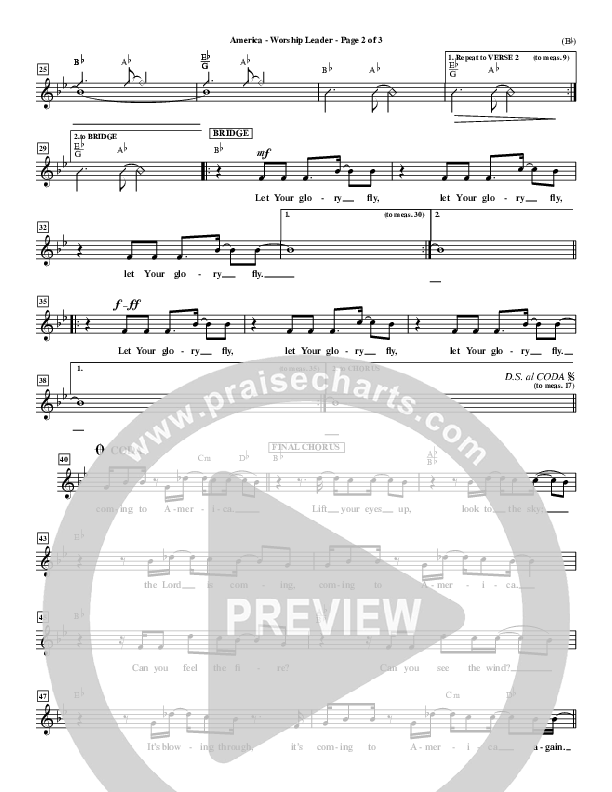 America Lead Sheet (Chris Tomlin)