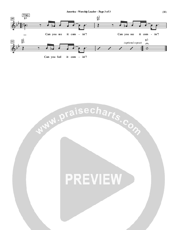 America Lead Sheet (Chris Tomlin)