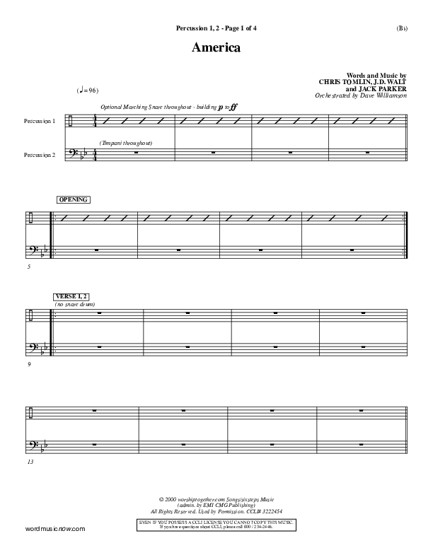 America Percussion 1/2 (Chris Tomlin)