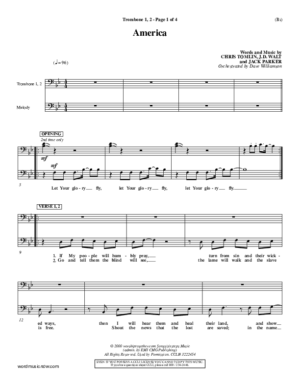 America Trombone 1/2 (Chris Tomlin)