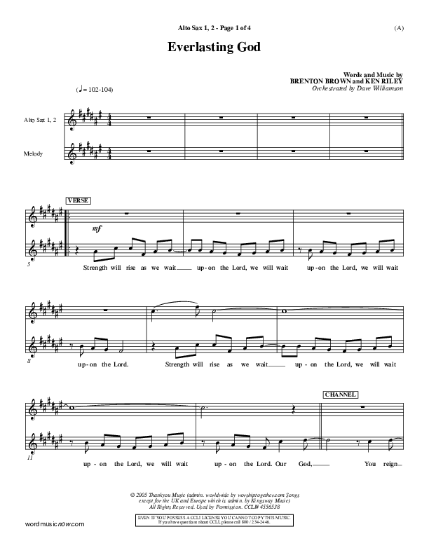 Everlasting God Alto Sax 1/2 (Brenton Brown)