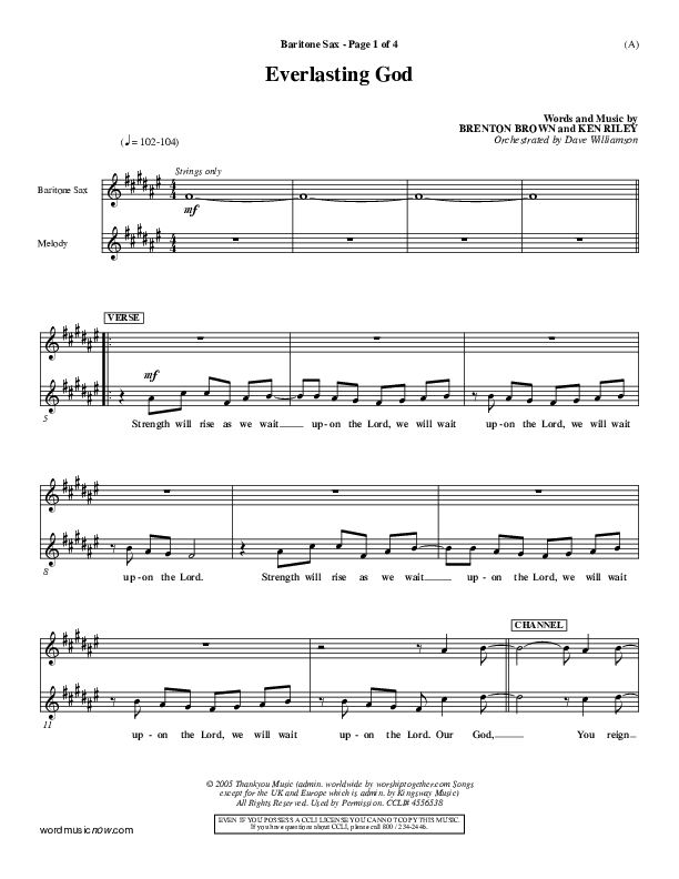 Everlasting God Bari Sax (Brenton Brown)