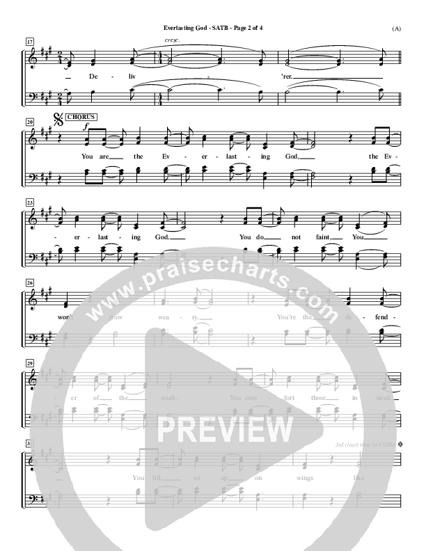 Everlasting God Choir Sheet (SATB) (Brenton Brown)