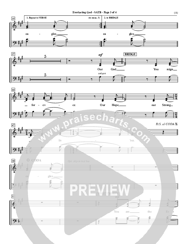 Everlasting God Choir Sheet (SATB) (Brenton Brown)