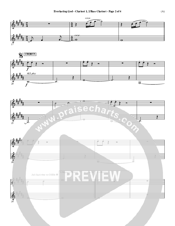 Everlasting God Clarinet 1/2, Bass Clarinet (Brenton Brown)