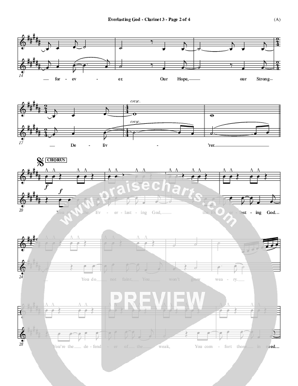 Everlasting God Clarinet 3 (Brenton Brown)