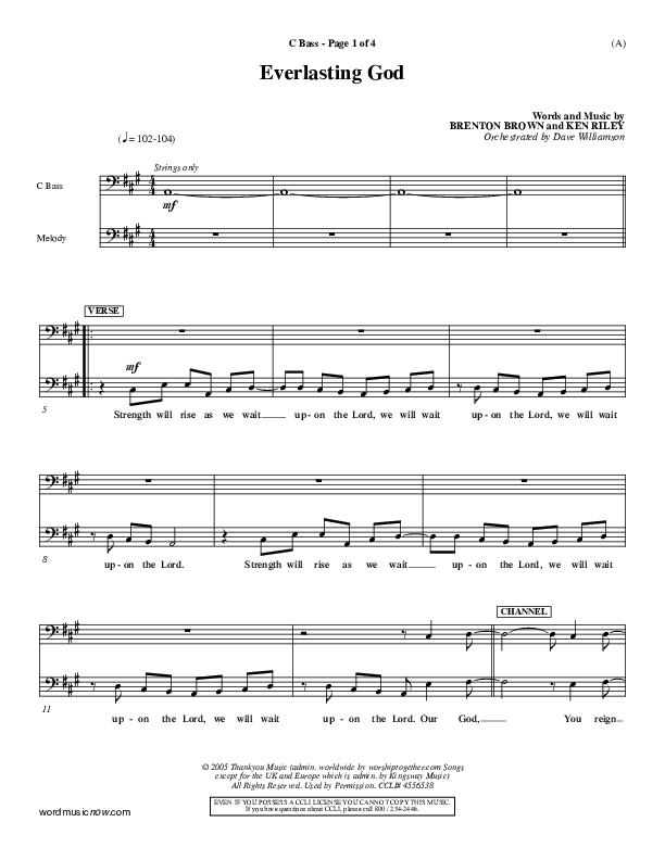 Everlasting God Contrabass (Brenton Brown)