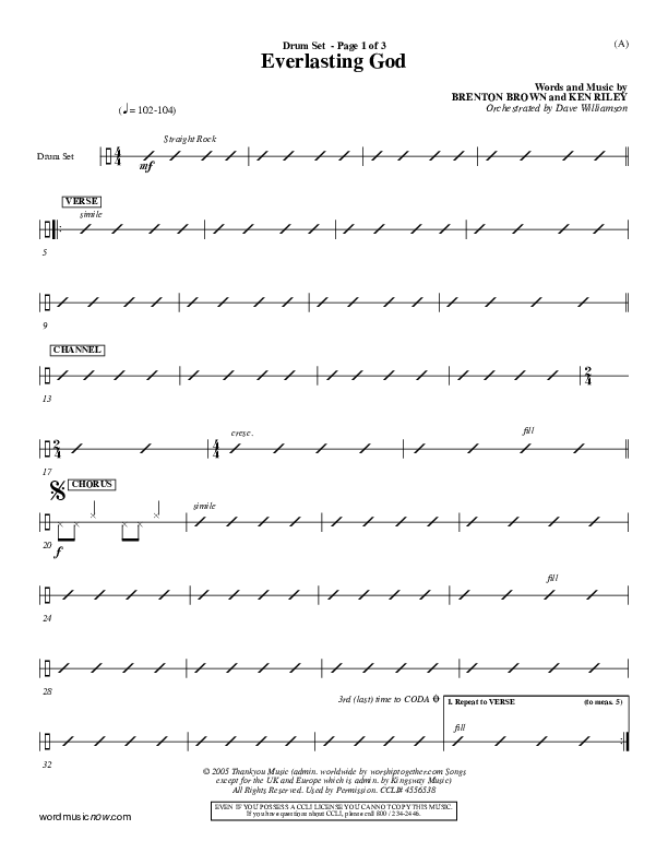 Everlasting God Drum Set (Brenton Brown)