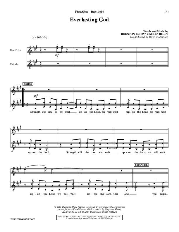 Everlasting God Flute/Oboe (Brenton Brown)