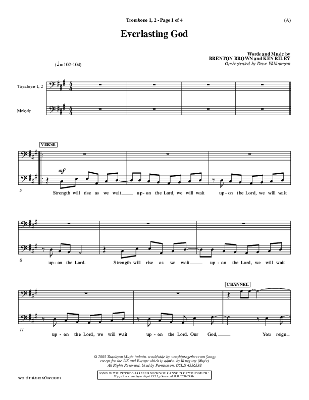 Everlasting God Trombone 1/2 (Brenton Brown)