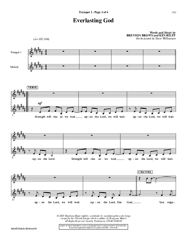 Everlasting God Trumpet 1 (Brenton Brown)