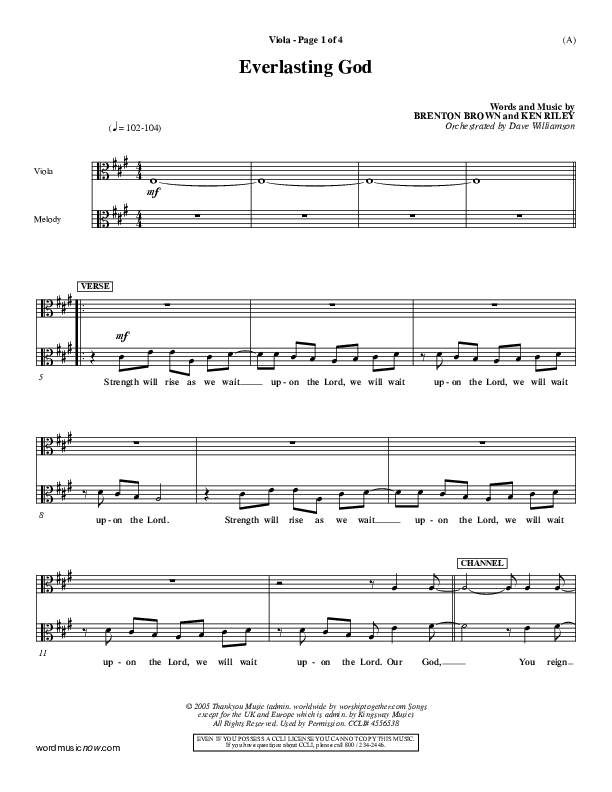 Everlasting God Viola (Brenton Brown)