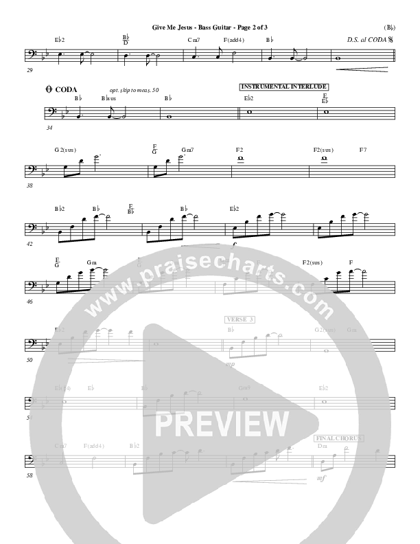 Give Me Jesus Bass Guitar (Fernando Ortega)