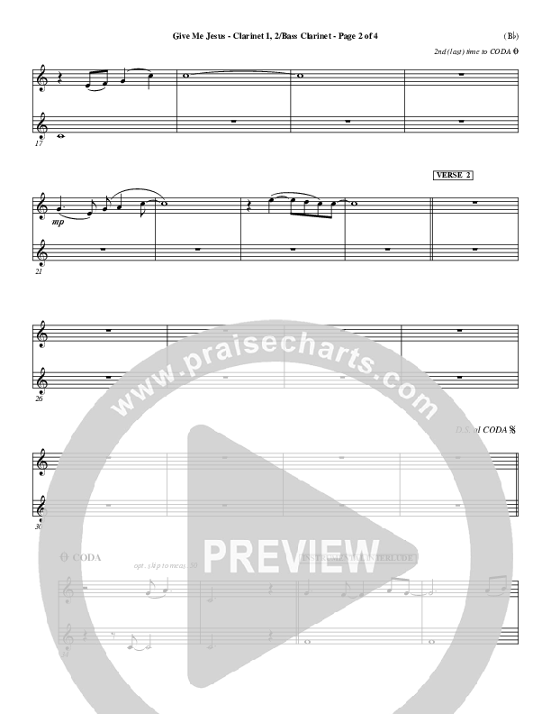 Give Me Jesus Clarinet 1/2 (Fernando Ortega)