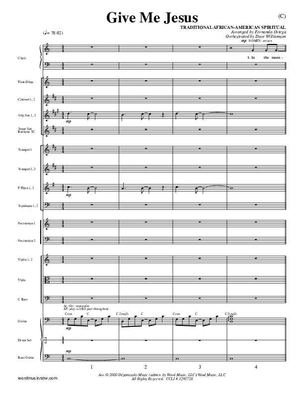 Give Me Jesus Orchestration (Fernando Ortega)