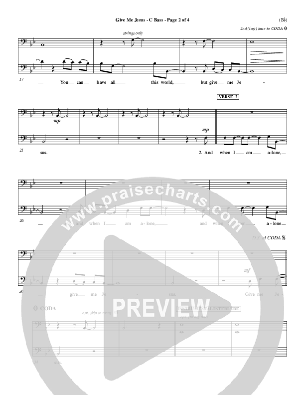 Give Me Jesus Double Bass (Fernando Ortega)