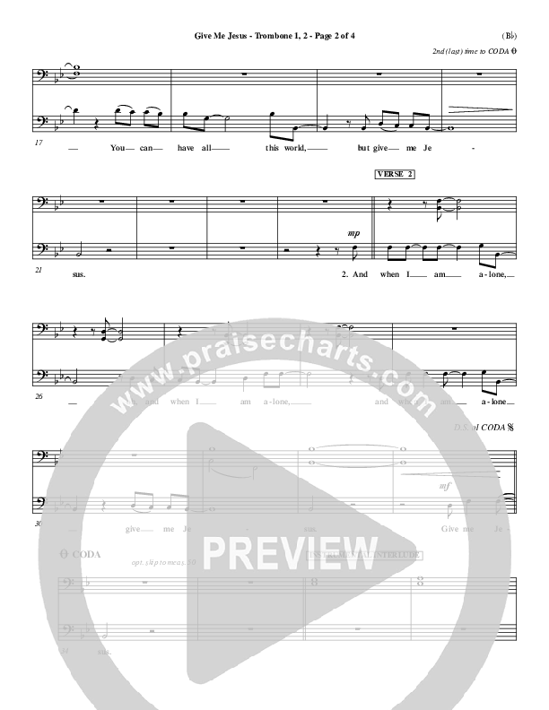 Give Me Jesus Trombone 1 (Fernando Ortega)