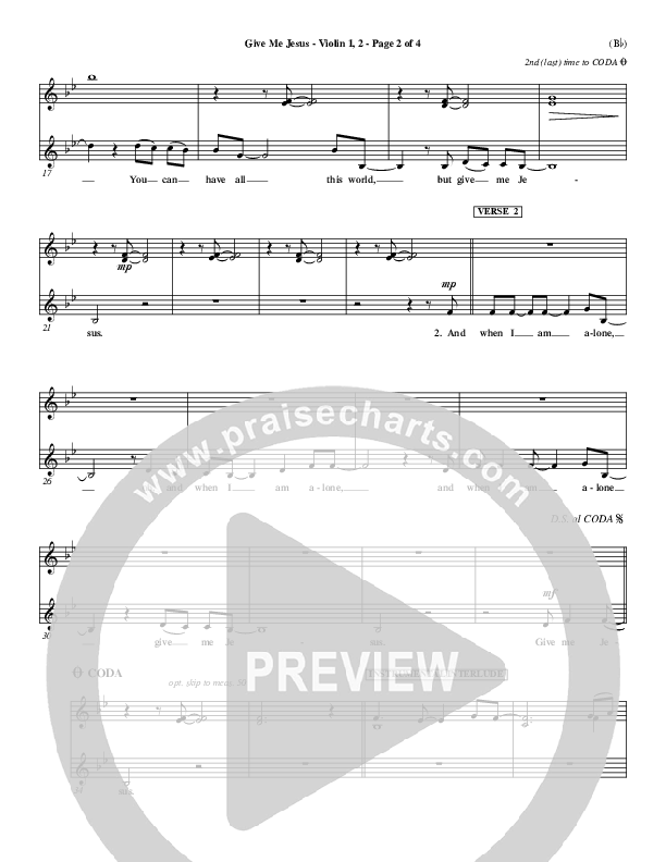 Give Me Jesus Violin 1 (Fernando Ortega)