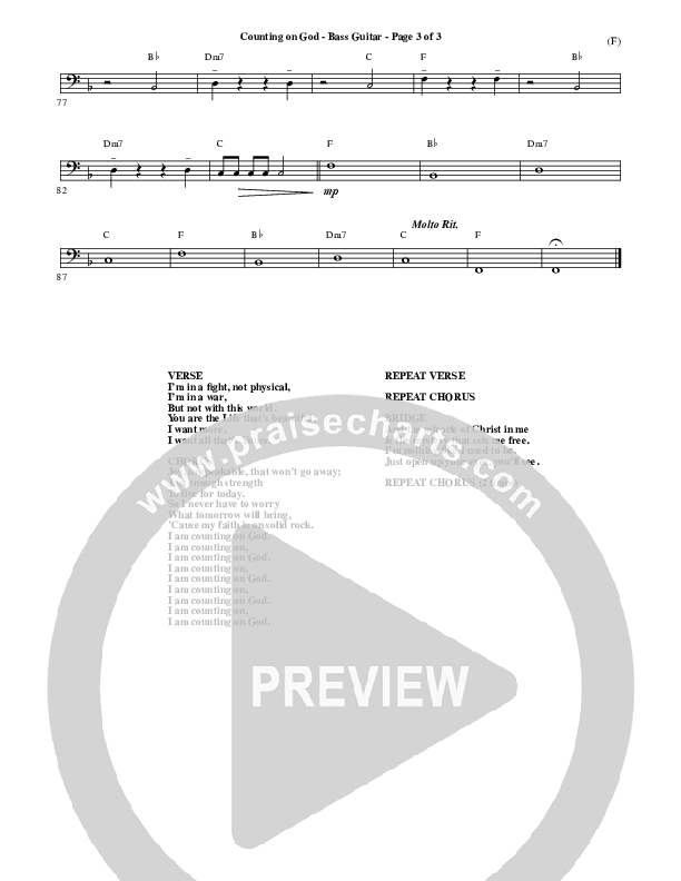 Counting on God Bass Guitar (Jared Anderson)