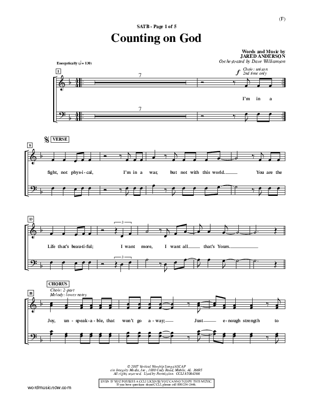 Counting on God Choir Vocals (SATB) (Jared Anderson)