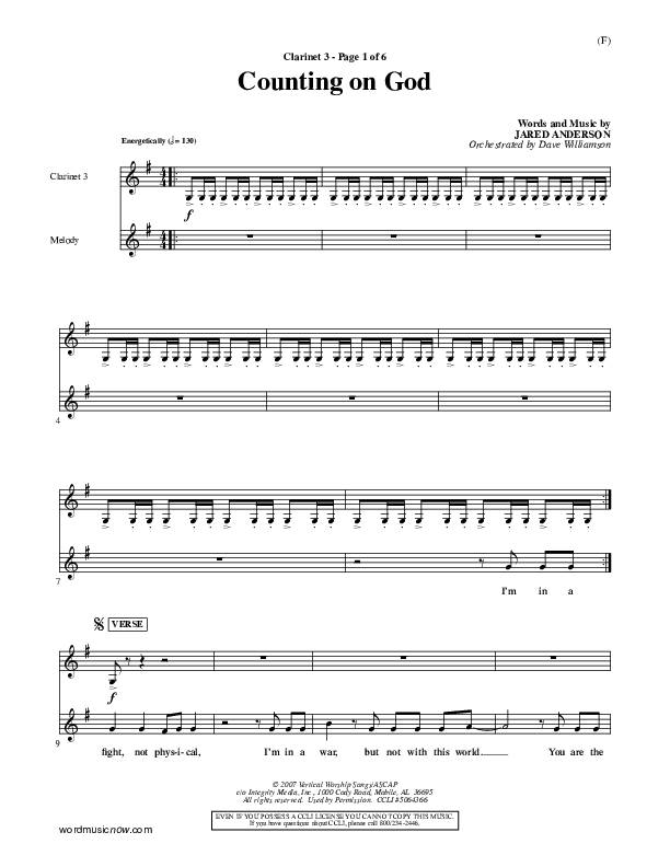 Counting on God Clarinet 3 (Jared Anderson)