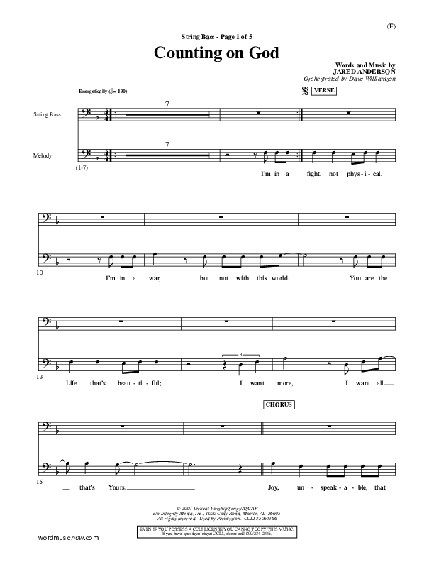 Counting on God Double Bass (Jared Anderson)