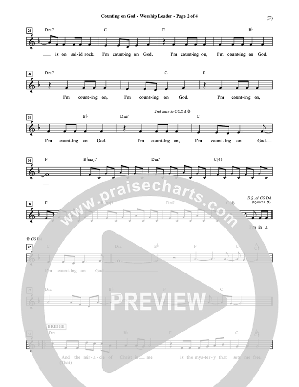 Counting on God Lead Sheet (Jared Anderson)