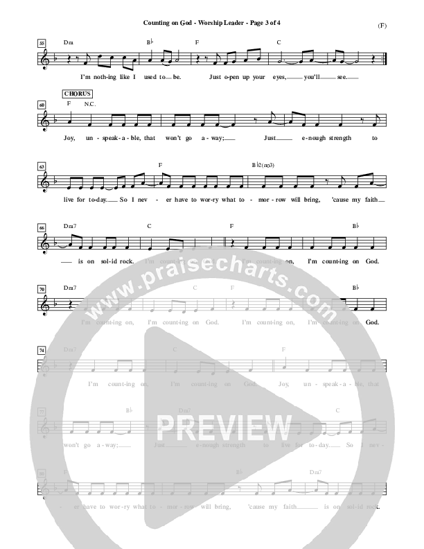 Counting on God Lead Sheet (Jared Anderson)