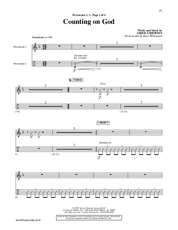 Counting on God Percussion 1/2 (Jared Anderson)