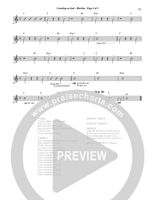 Counting on God Rhythm Chart (Jared Anderson)