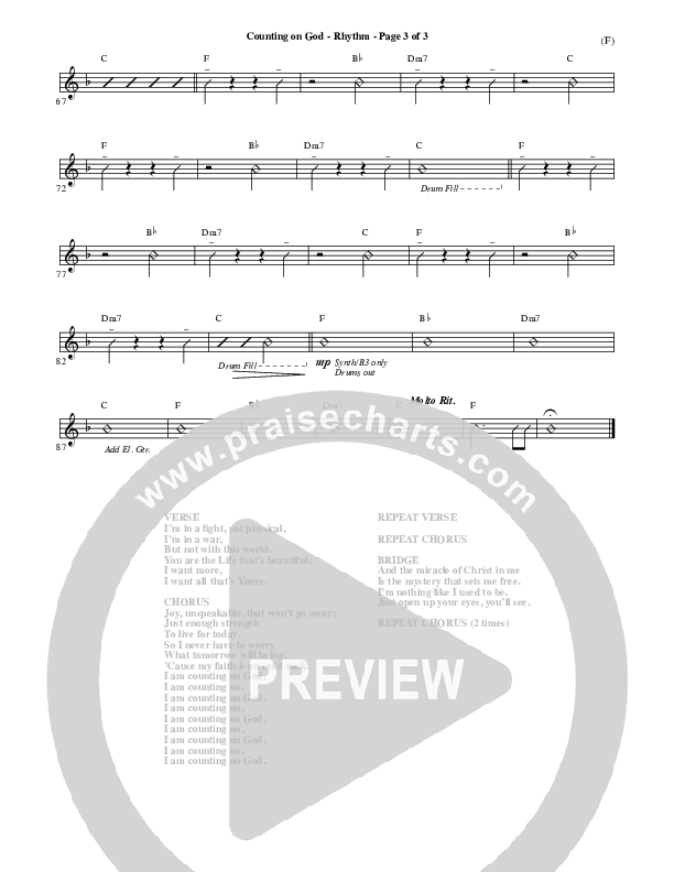 Counting on God Rhythm Chart (Jared Anderson)