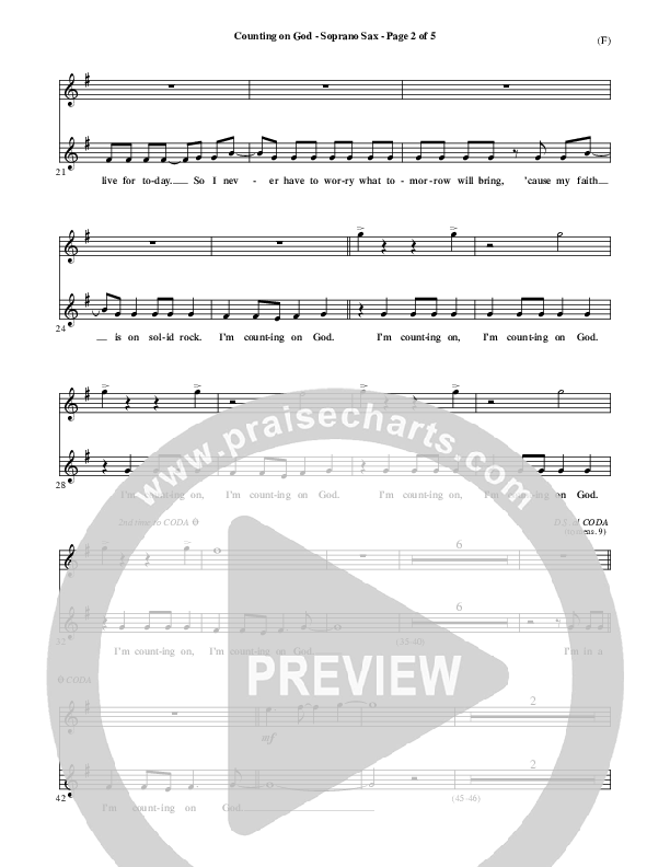 Counting on God Soprano Sax (Jared Anderson)