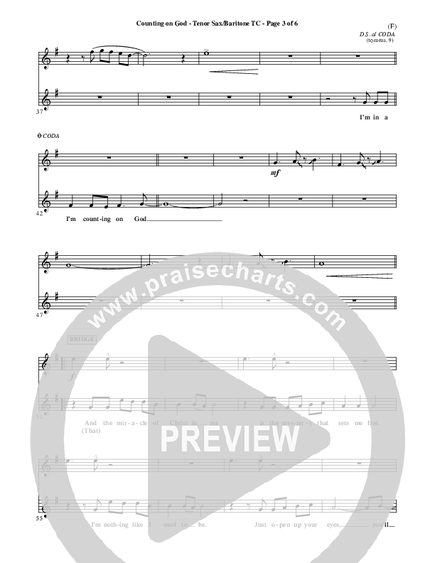 Counting on God Tenor Sax/Baritone T.C. (Jared Anderson)