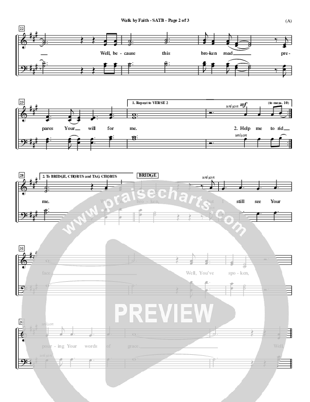 Walk By Faith Choir Sheet (SATB) (Jeremy Camp)