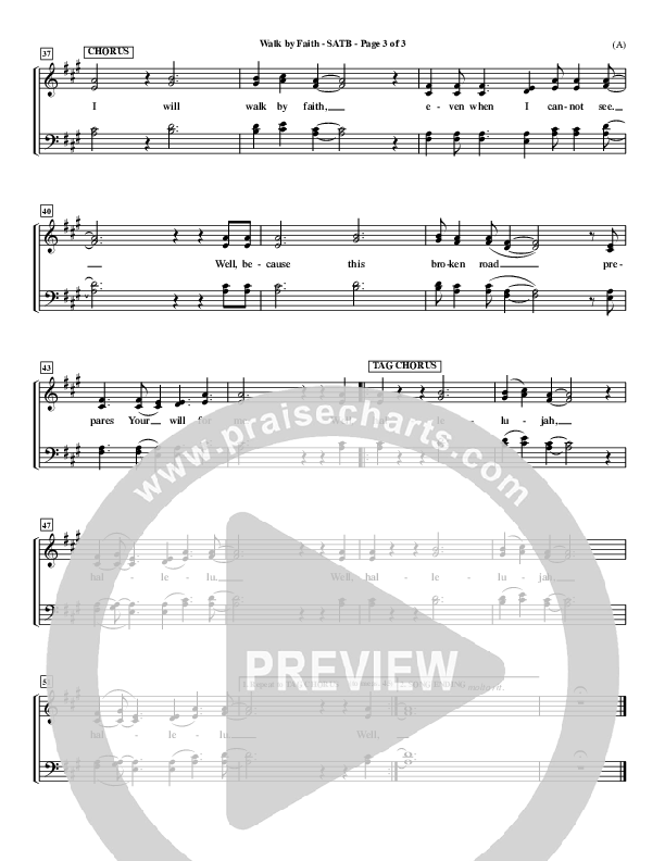Walk By Faith Choir Sheet (SATB) (Jeremy Camp)