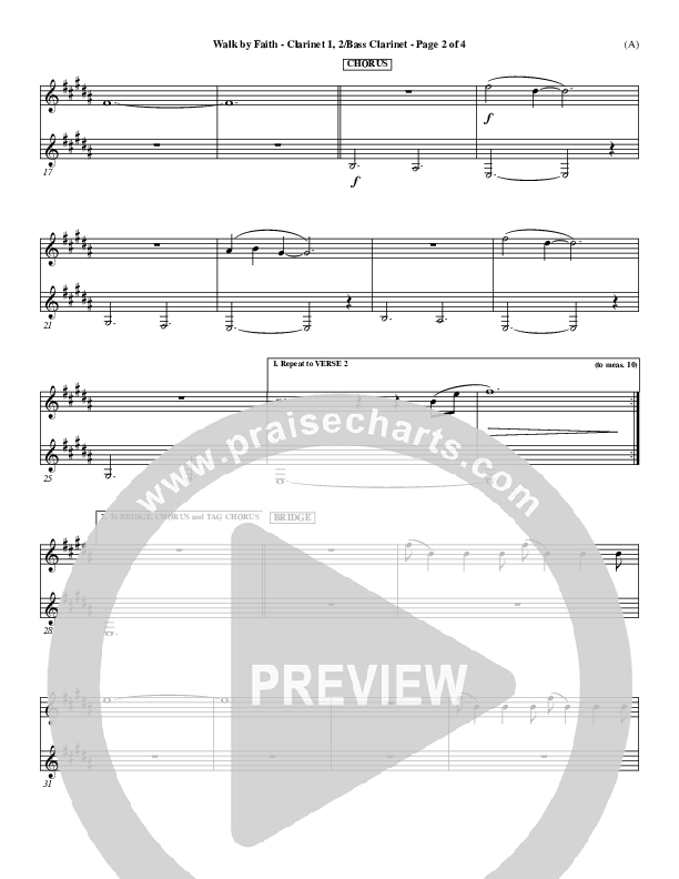 Walk By Faith Clarinet 1/2, Bass Clarinet (Jeremy Camp)