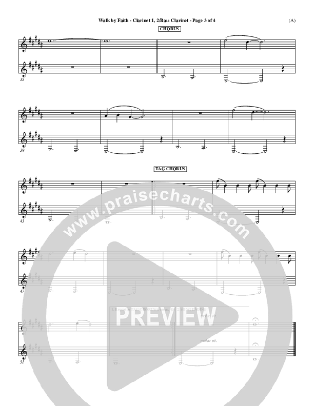 Walk By Faith Clarinet 1/2, Bass Clarinet (Jeremy Camp)