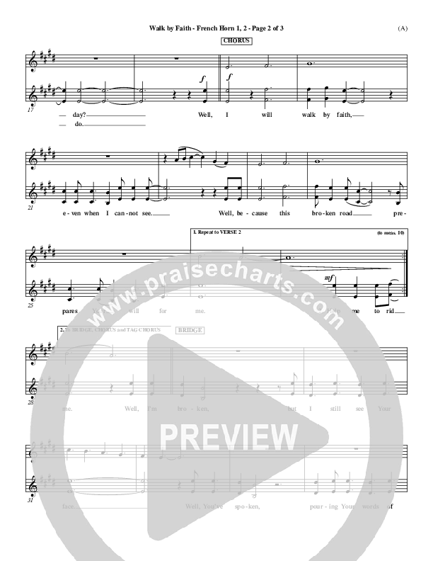 Walk By Faith French Horn 1/2 (Jeremy Camp)