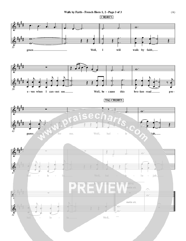 Walk By Faith French Horn 1/2 (Jeremy Camp)