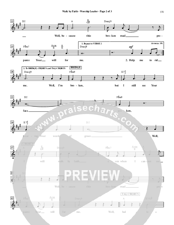 Walk By Faith Lead Sheet (Jeremy Camp)