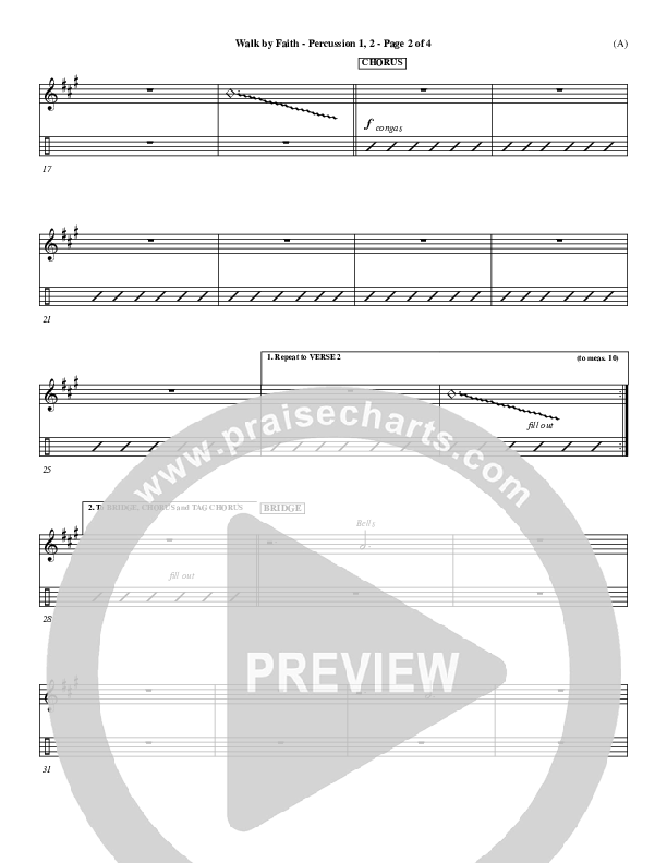 Walk By Faith Percussion 1/2 (Jeremy Camp)