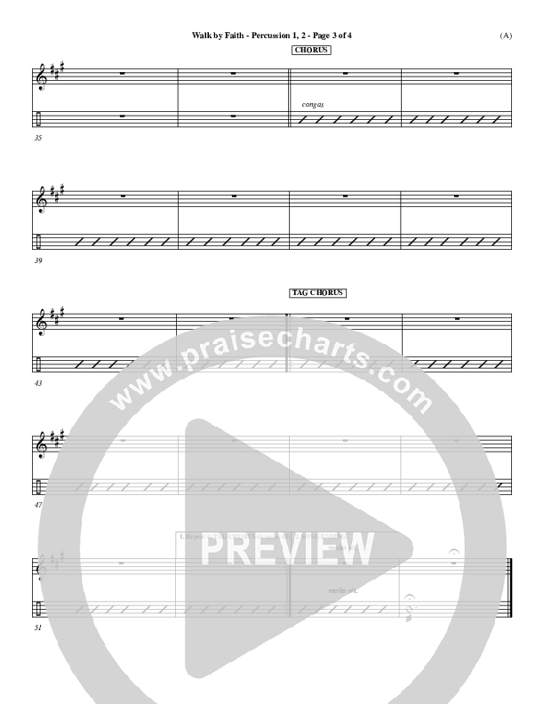 Walk By Faith Percussion 1/2 (Jeremy Camp)