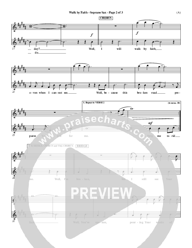 Walk By Faith Soprano Sax (Jeremy Camp)