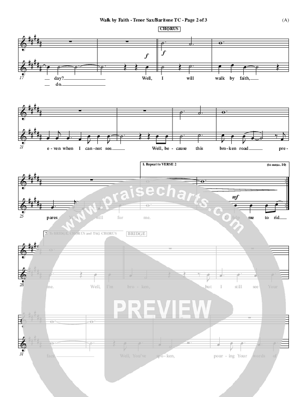 Walk By Faith Tenor Sax/Baritone T.C. (Jeremy Camp)