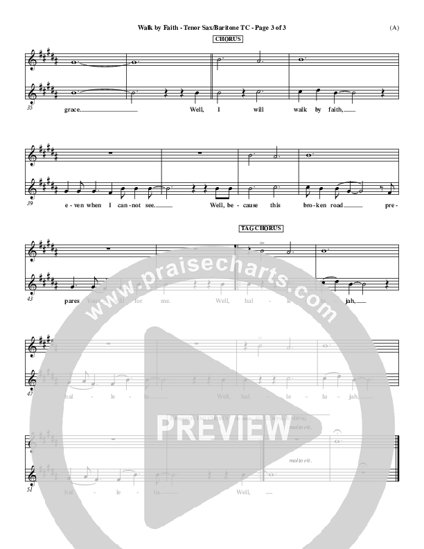 Walk By Faith Tenor Sax/Baritone T.C. (Jeremy Camp)