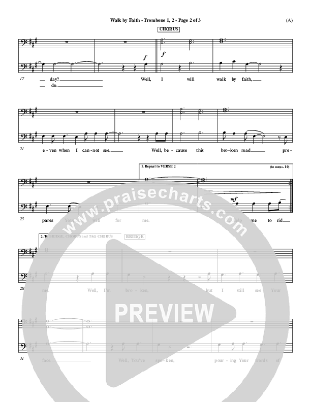 Walk By Faith Trombone 1/2 (Jeremy Camp)